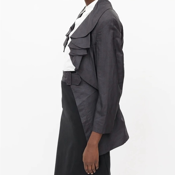 Pre-owned Comme des Garçons grey silk blazer - Picture 4 of 5